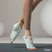 Load image into Gallery viewer, Non-Slip Cross Bandage Yoga Socks Backless Five Toes Pilates Sock Grips Cotton Ballet Dance Fitness Sport Sock Slipper
