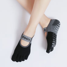 Load image into Gallery viewer, Women Yoga Sports Socks Anti-Slip Gym Fitness Breathable Cotton Cross Back Pilates Dance Sport Ankle Socks Split Toe Socks
