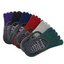 Load image into Gallery viewer, Women Yoga Sports Socks Anti-Slip Gym Fitness Breathable Cotton Cross Back Pilates Dance Sport Ankle Socks Split Toe Socks
