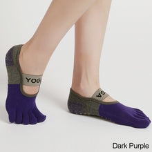 Load image into Gallery viewer, Women Yoga Sports Socks Anti-Slip Gym Fitness Breathable Cotton Cross Back Pilates Dance Sport Ankle Socks Split Toe Socks
