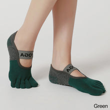 Load image into Gallery viewer, Women Yoga Sports Socks Anti-Slip Gym Fitness Breathable Cotton Cross Back Pilates Dance Sport Ankle Socks Split Toe Socks
