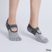 Load image into Gallery viewer, Women Yoga Sports Socks Anti-Slip Gym Fitness Breathable Cotton Cross Back Pilates Dance Sport Ankle Socks Split Toe Socks
