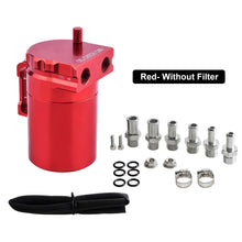 Load image into Gallery viewer, Universal 300ML Baffled Aluminum Oil Catch Can Fuel Tank with Air Filter Hose Cleaner Fuel Trap Reservoir Auto Vehicle Collector Kettle
