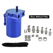 Load image into Gallery viewer, Universal 300ML Baffled Aluminum Oil Catch Can Fuel Tank with Air Filter Hose Cleaner Fuel Trap Reservoir Auto Vehicle Collector Kettle
