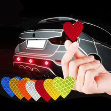 Load image into Gallery viewer, 12Pcs Heart Highly Reflective Stickers Auto Exterior Night Safety Warning Mark Decal Reflective Stickers Tape for Car Truck Motorcycle
