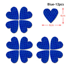 Load image into Gallery viewer, 12Pcs Heart Highly Reflective Stickers Auto Exterior Night Safety Warning Mark Decal Reflective Stickers Tape for Car Truck Motorcycle
