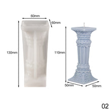 Load image into Gallery viewer, Roman Column Candle Mold 3D Pillar Candle Mould Epoxy Resin Casting Mold DIY Aromatherapy Candle Silicone Mold for Candle Making
