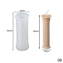 Load image into Gallery viewer, Roman Column Candle Mold 3D Pillar Candle Mould Epoxy Resin Casting Mold DIY Aromatherapy Candle Silicone Mold for Candle Making
