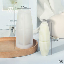 Load image into Gallery viewer, Different Styles of Geometric Candles Silicone Mold DIY Handmade Spiral Wavy Candles Soap Plaster Gifts Decorative Ornaments
