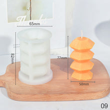 Load image into Gallery viewer, Different Styles of Geometric Candles Silicone Mold DIY Handmade Spiral Wavy Candles Soap Plaster Gifts Decorative Ornaments
