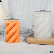 Load image into Gallery viewer, Different Styles of Geometric Candles Silicone Mold DIY Handmade Spiral Wavy Candles Soap Plaster Gifts Decorative Ornaments
