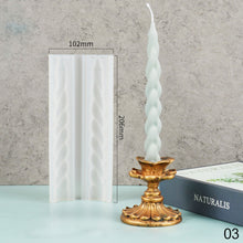 Load image into Gallery viewer, Geometry Long Spiral Gypsum Silicone Molds for Epoxy Resin Handmade Scented Candle for Making Romantic Candle Dinner Home Decor
