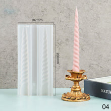 Load image into Gallery viewer, Geometry Long Spiral Gypsum Silicone Molds for Epoxy Resin Handmade Scented Candle for Making Romantic Candle Dinner Home Decor
