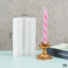 Load image into Gallery viewer, Geometry Long Spiral Gypsum Silicone Molds for Epoxy Resin Handmade Scented Candle for Making Romantic Candle Dinner Home Decor
