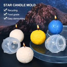 Load image into Gallery viewer, 3D Earth Moon Silicone Candle Mold DIY Aromatherapy Plaster Soap Resin Clay Mould Handmade Candle Making Party Home Decor Craft
