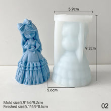 Load image into Gallery viewer, Princess Doll Candle Silicone Mold DIY Gypsum Form Carving Art Aromatherapy Plaster Resin Mold Home Decoration Wedding Gifts
