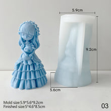 Load image into Gallery viewer, Princess Doll Candle Silicone Mold DIY Gypsum Form Carving Art Aromatherapy Plaster Resin Mold Home Decoration Wedding Gifts
