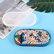 Load image into Gallery viewer, Oval Storage Tray Mold Coaster UV Epoxy Resin Mold For DIY Family Party Table Decoration Irregular Tea Coaster Silicone Molds
