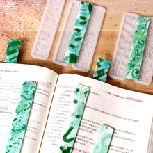 Load image into Gallery viewer, Silicone Bookmark Mold DIY Crystal Epoxy Resin Mold Leaves Cat's Claw Love Flower Rectangular Full Page Bookmark Silicone Mould
