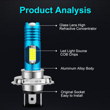 Load image into Gallery viewer, RGB H4/H7/P15D/BA20D Motorcycle Headlight LED Hi/Low Canbus Led Bulb Moto Fog Driving Lights DRL Scooter Front Lamp
