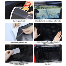 Load image into Gallery viewer, 2Pcs Car Side Window Sun Shades Stickers PVC Protection Window Sunscreen Cover Black Sunshade
