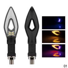 Load image into Gallery viewer, 1PC Universal Motorcycle 13LED 12V Amber+Blue/Red/White Double Color Turn Signal Indicator Light Blinker
