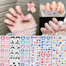 Load image into Gallery viewer, Candy Color Cute Nail Stickers Gradual Love Nail Enhancement Adhesive Stickers Manicure Art Decoration
