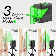 Load image into Gallery viewer, 2 Lines Mini Green Laser Level Vertical &amp; Horizontal Cross Line Super Powerful Laser Beam Line Without Battery
