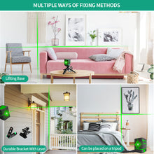 Load image into Gallery viewer, 2 Lines Mini Green Laser Level Vertical &amp; Horizontal Cross Line Super Powerful Laser Beam Line With Battery Charger
