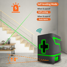Load image into Gallery viewer, 2 Lines Mini Green Laser Level Vertical &amp; Horizontal Cross Line Super Powerful Laser Beam Line With Battery Charger
