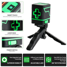 Load image into Gallery viewer, 2 Lines Mini Green Laser Level Vertical &amp; Horizontal Cross Line Super Powerful Laser Beam Line With Battery Charger
