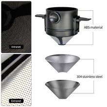 Load image into Gallery viewer, Foldable Stainless Steel Coffee Filter Drip Coffee Tea Holder Reusable Paperless Coffee Strainer Coffee Funnel Pour Over Holder
