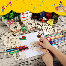 Load image into Gallery viewer, 20pcs Montessori Toys Wooden Kids Drawing Toys DIY Painting Template Stencils Coloring Puzzle Learning Educational Toys for Children Gift
