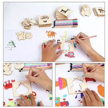 Load image into Gallery viewer, 20pcs Montessori Toys Wooden Kids Drawing Toys DIY Painting Template Stencils Coloring Puzzle Learning Educational Toys for Children Gift
