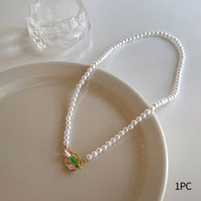 Load image into Gallery viewer, Hand-painted Pearl Tulip Necklace Beautiful Woman Fairy Temperament Small Crowd Design High-grade Sweet Neck Chain Collar
