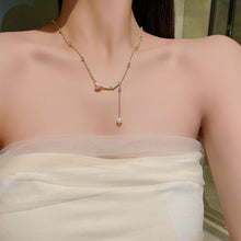 Load image into Gallery viewer, Tulip Tassel Pendant Pearl Necklace Female Mori Style Super Fairy Collar Chain Fashion Personality Fashion Versatile Accessories
