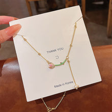 Load image into Gallery viewer, Tulip Tassel Pendant Pearl Necklace Female Mori Style Super Fairy Collar Chain Fashion Personality Fashion Versatile Accessories
