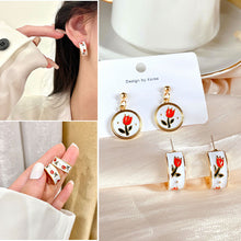 Load image into Gallery viewer, Silver Needle Retro Simple Tulip Flower Earrings Fashion Simple Light Luxury Earrings Women Elegant Earings Ear Studs
