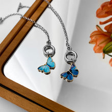 Load image into Gallery viewer, Blue Butterfly Bracelet Bracelet Simple Fashion Creative Couple Chain Splicing Bracelet Hand Jewelry Accessory
