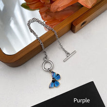Load image into Gallery viewer, Blue Butterfly Bracelet Bracelet Simple Fashion Creative Couple Chain Splicing Bracelet Hand Jewelry Accessory
