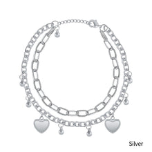 Load image into Gallery viewer, Double-deck Heart Silver Love Bracelet Simple Fashion Creative couple chain Splicing Bracelet Hand Jewelry Accessory
