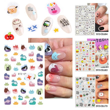 Load image into Gallery viewer, 3D Back Glue Nail Enhancement Sticker Color Cute Cartoon Dinosaur Friends Baby Back Glue Nail Art Decoration Stickers
