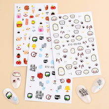 Load image into Gallery viewer, 3D Back Glue Nail Enhancement Sticker Color Cute Cartoon Dinosaur Friends Baby Back Glue Nail Art Decoration Stickers
