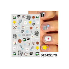 Load image into Gallery viewer, 3D Back Glue Nail Enhancement Sticker Color Cute Cartoon Dinosaur Friends Baby Back Glue Nail Art Decoration Stickers

