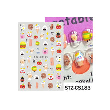 Load image into Gallery viewer, 3D Back Glue Nail Enhancement Sticker Color Cute Cartoon Dinosaur Friends Baby Back Glue Nail Art Decoration Stickers
