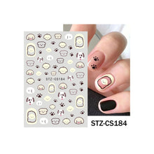 Load image into Gallery viewer, 3D Back Glue Nail Enhancement Sticker Color Cute Cartoon Dinosaur Friends Baby Back Glue Nail Art Decoration Stickers
