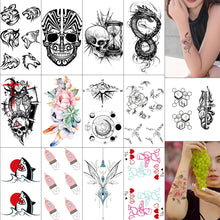Load image into Gallery viewer, Small Fresh Tattoo Sticker Waterproof Durable Snake Pistol for Men and Women Color Artistic Flower Totem Waterproof Tattoo Sticker
