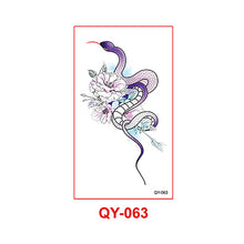 Load image into Gallery viewer, Small Fresh Tattoo Sticker Waterproof Durable Snake Pistol for Men and Women Color Artistic Flower Totem Waterproof Tattoo Sticker
