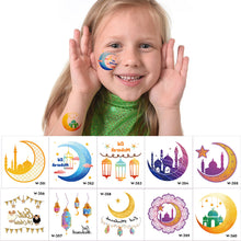 Load image into Gallery viewer, Children Moon Tattoo Stickers Face Stickers Ramadan Party Waterproof Tattoo Stickers Creativesummer Fashion Tattoo Stickers
