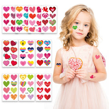 Load image into Gallery viewer, Children's Colorful Love Heart Tattoo Stickers Valentine's Day Mother's Day Face Stickers Heart Tattoo Stickers
